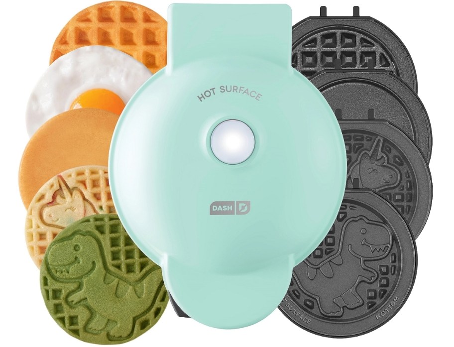 Dash Mini Waffle Maker with interchangeable holiday plates
