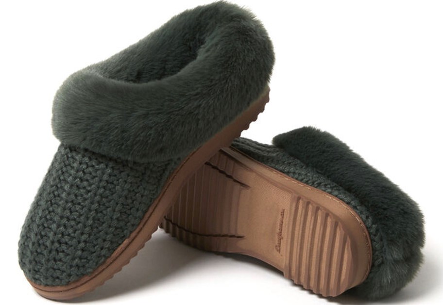 pair of green slippers 