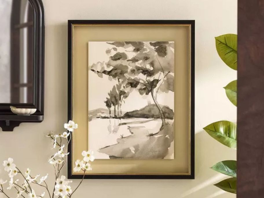 Hearth & Hand with Magnolia 16" x 20" Washed Landscape Framed Wall Art on wall