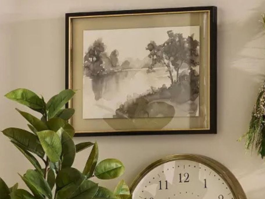 Hearth & Hand with Magnolia 18" x 24" Washed Stream Framed Wall Art on wall