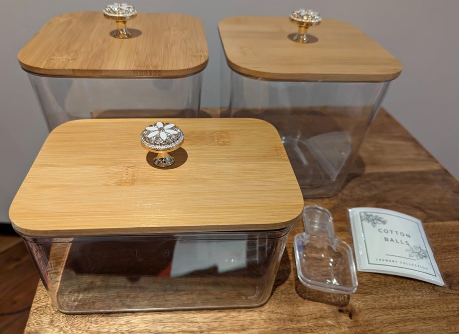 laundry pod bins on counter