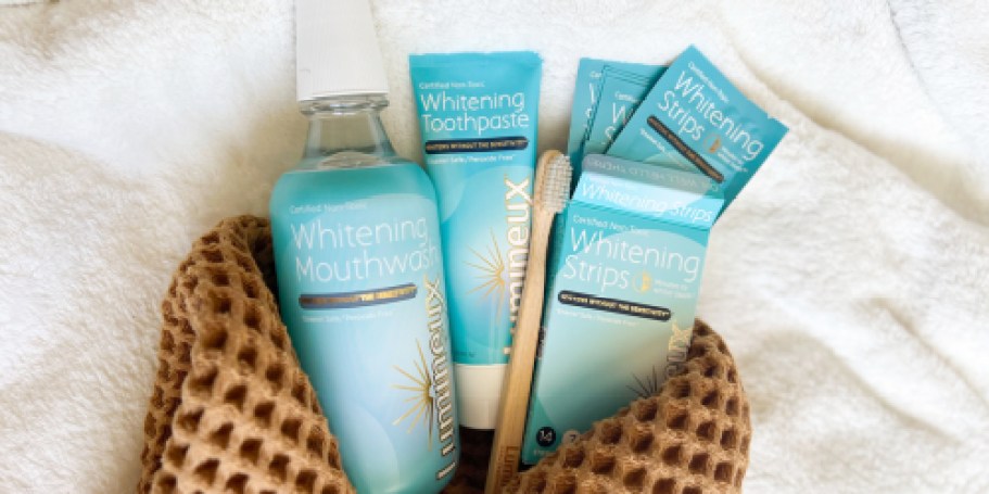 Lumineux Teeth Whitening Kit Only $26.99 Shipped for Prime Members | Includes Strips, Mouthwash, &More