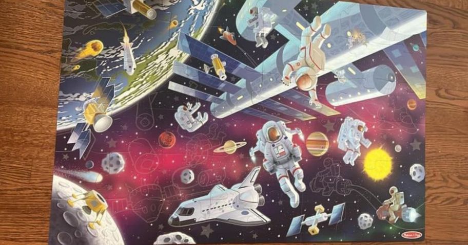 Melissa & Doug Outer Space 48-Piece Jumbo Floor Puzzle on floor