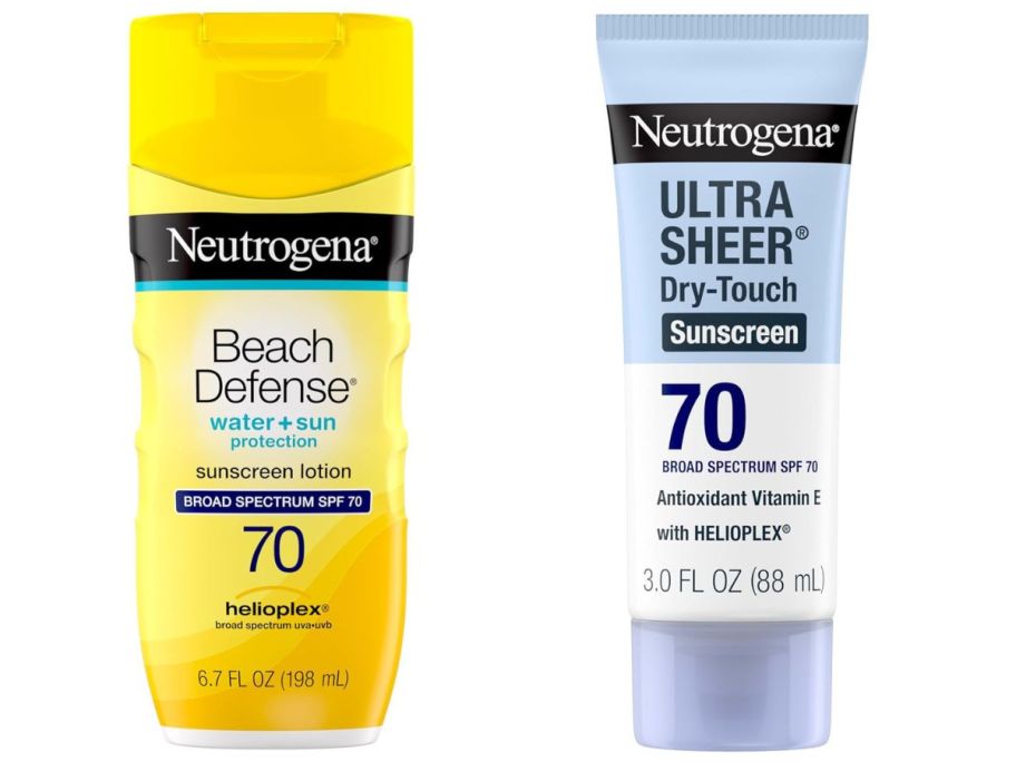 Neutrogena Sunscreen Lotion Beach Defense SPF 70 and Neutrogena Ultra Sheer Dry-Touch Sunscreen Lotion SPF 70