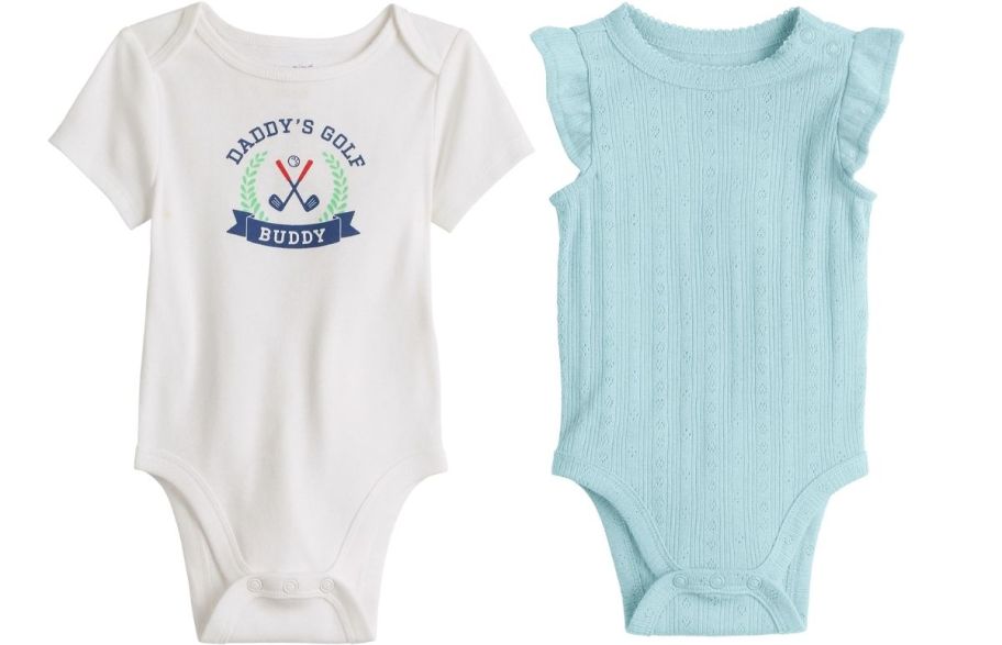 two baby onesies