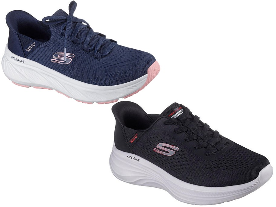 blue and black sketchers shoes 