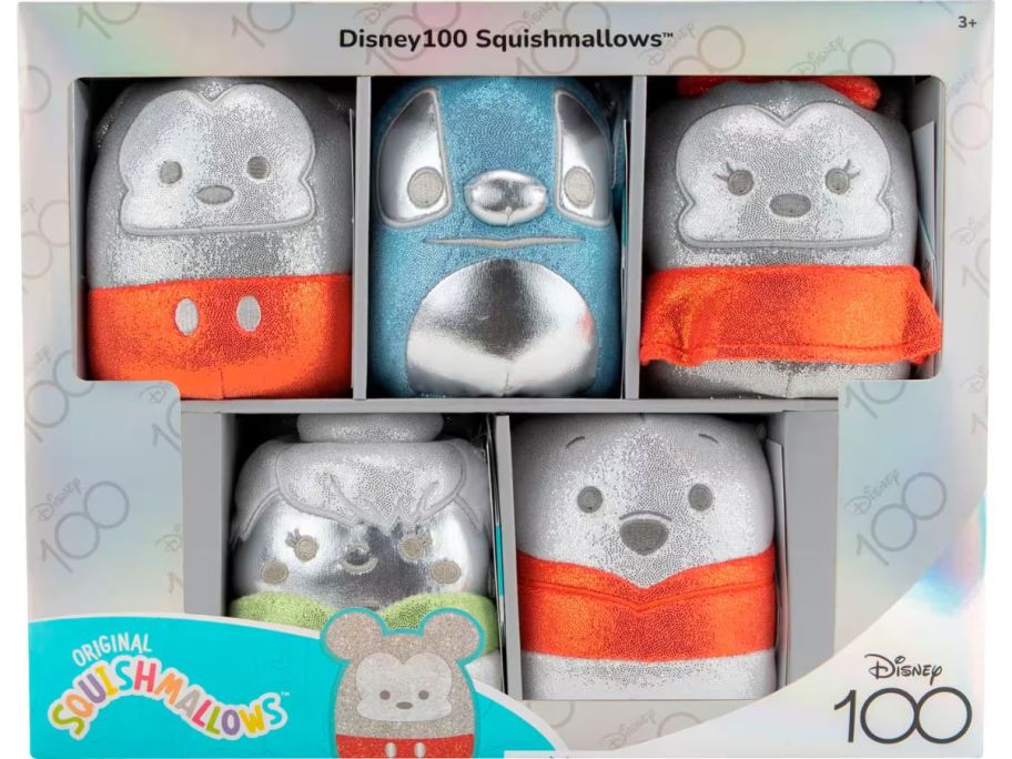 Squishmallows 5" Disney 100 Original 5-Pack box