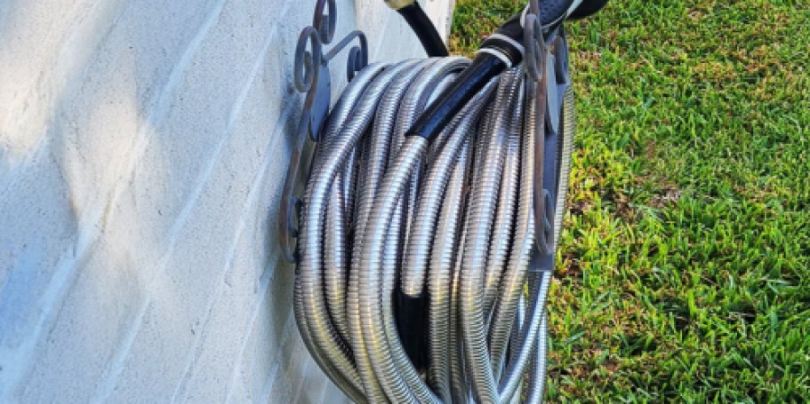 Stainless Steel Garden Hose w/ Nozzle from $20.99 on Amazon | Lightweight & Never Kinks