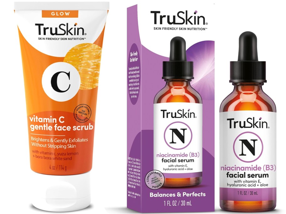 truskin face scrub and facial serum