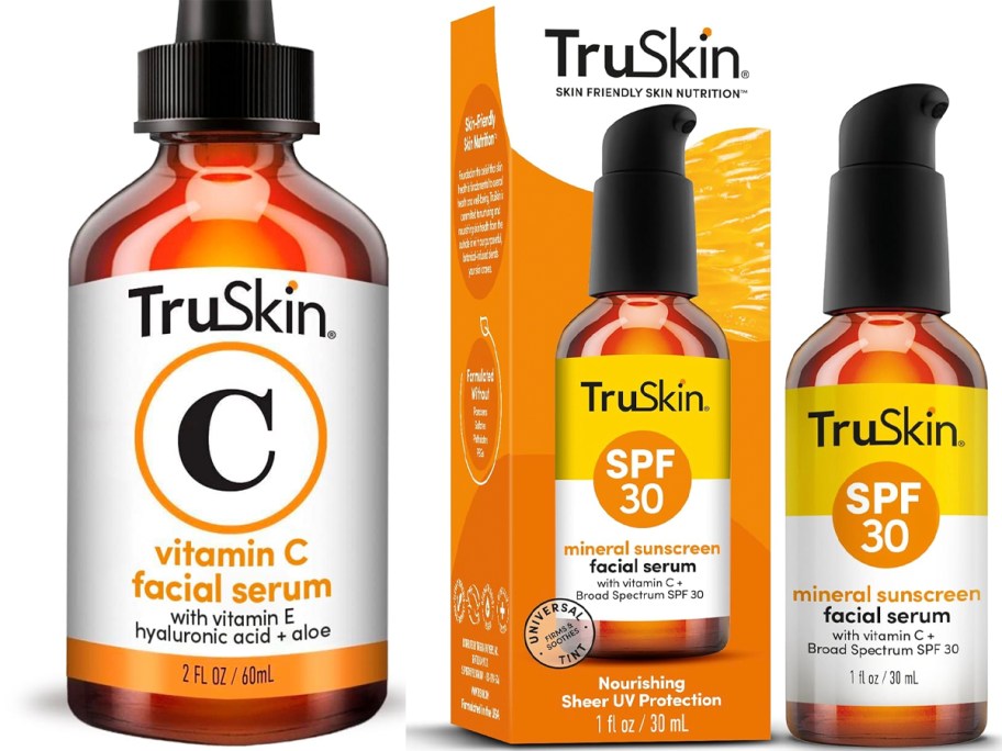 truskin vitamin c serum and sunscreen 