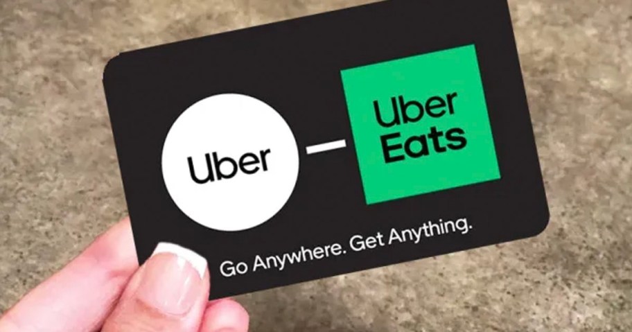 hand holding uber gift card 