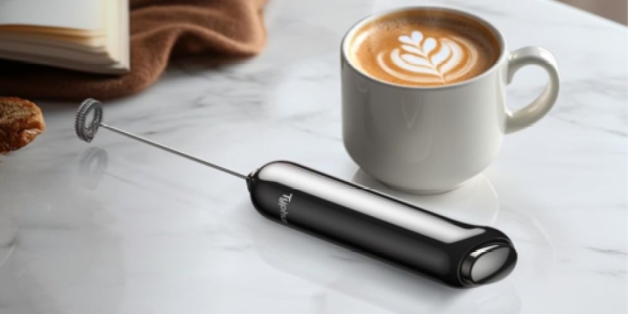 Milk Frother Just $9.99 Shipped on Amazon (Make Cold Foam Drinks, Lattes, & Protein Shakes!)