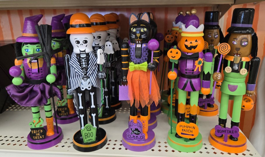 Ashland Witch, Skeleton, Black Cat, Pumpkin, Dog Nutcrackers