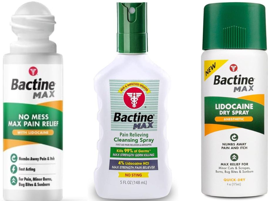 Stock images of 3 Bactine Max Products