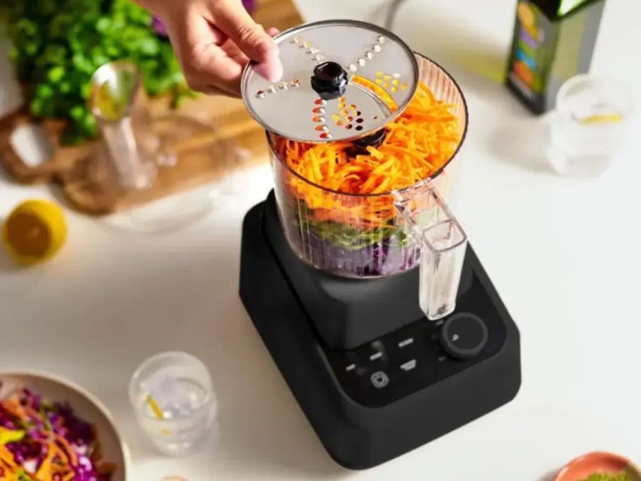 Bella Pro Blender being used as a food processor to shred cheese