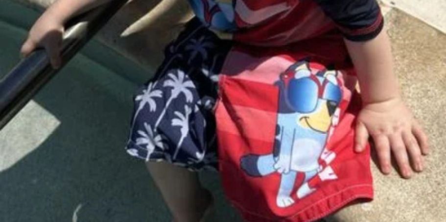 Walmart Kids Character Swimwear from $5.42 – Bluey, Stitch, Fortnite, & More