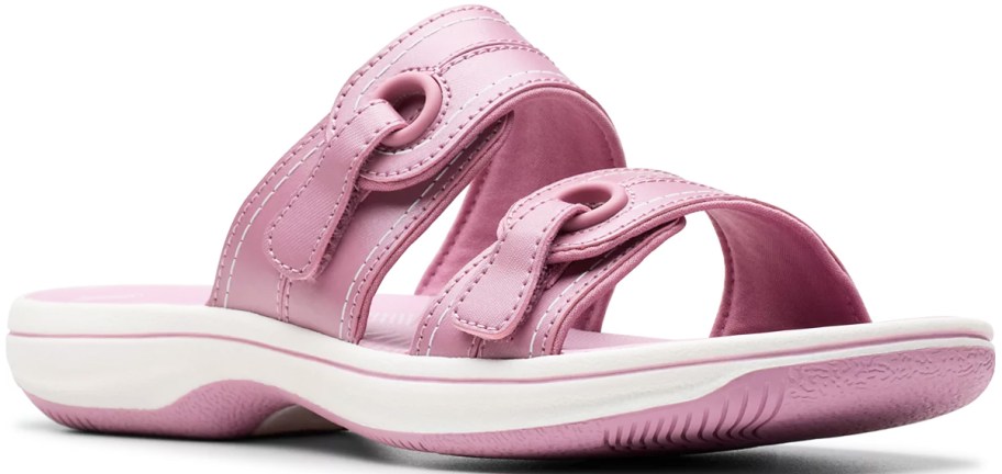 pink and white double strap sandal