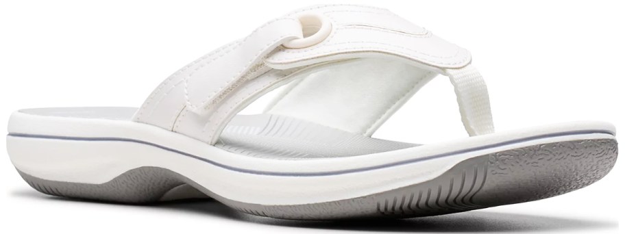 white and grey flip flop