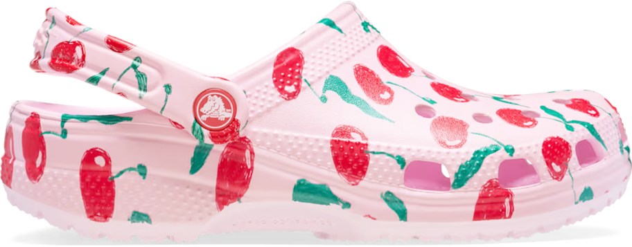 pink cherry print crocs clog