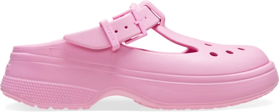 pink mary jane style crocs clog