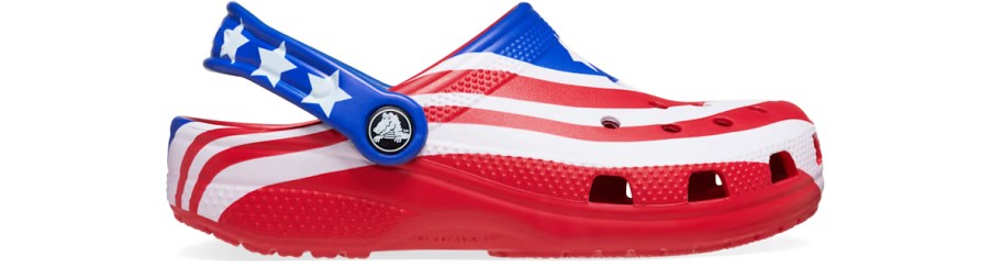 american flag printed crocs clog