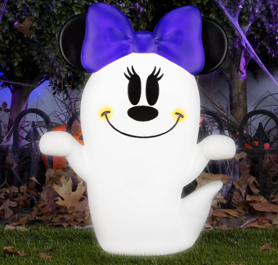 innie mouse ghost blow mold with purple bow