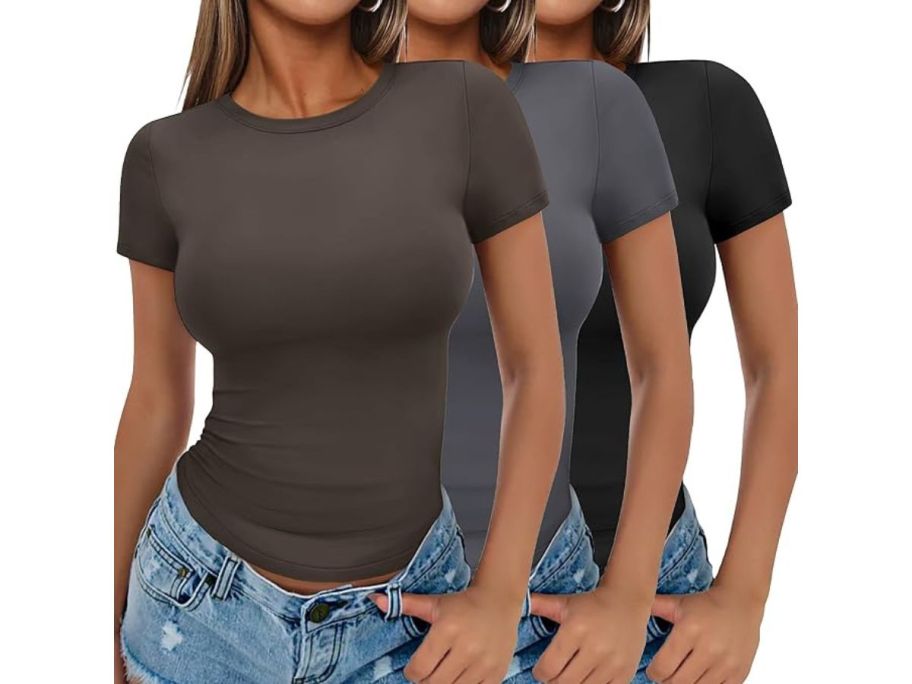 3 Women wearing basic tee shirts
