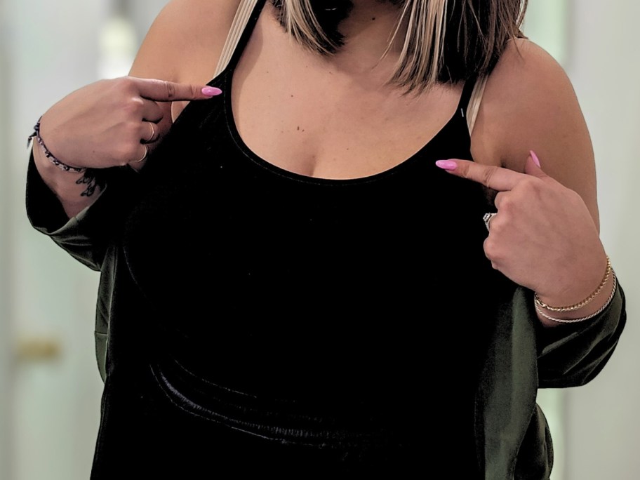 woman wearing a cami top 