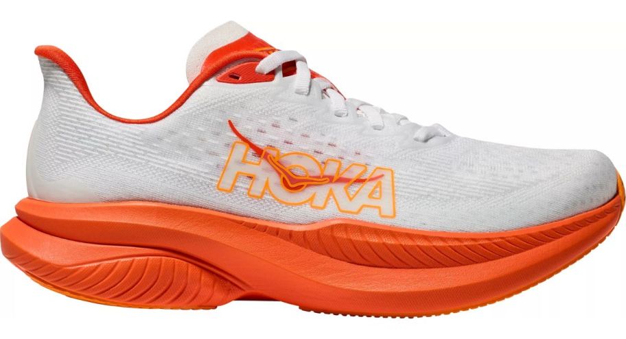 HOKA Women's Mach 6 Running Shoes in orange and white