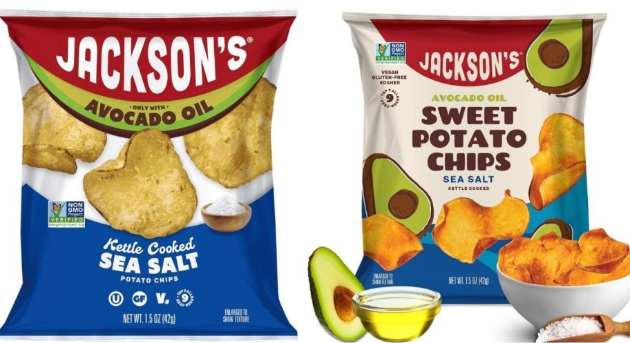 Jacksons chips in sea salt and sweet potato