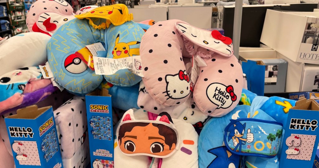 Kids travel sets at Sam's Club featuring hello Kitty and other characters