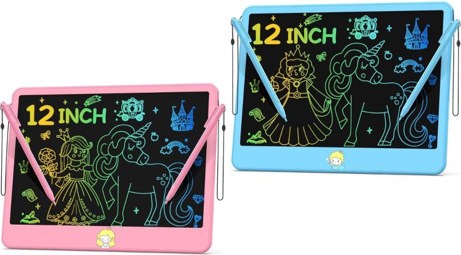 Hockvill 12" LCD Writing Tablet in Pink and Blue