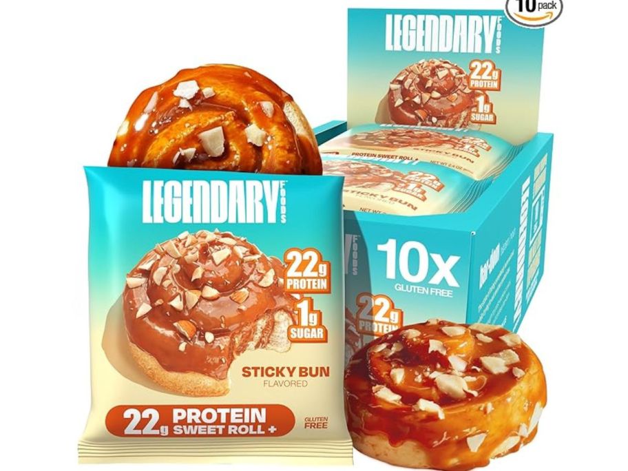 A box of Legendary Foods Protein Sweet Rolls