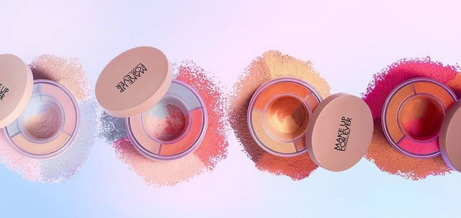 finishing powder compacts in 4 shades