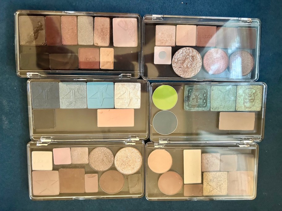 Mini Magnet Makeup Plates with different color eyeshadows 