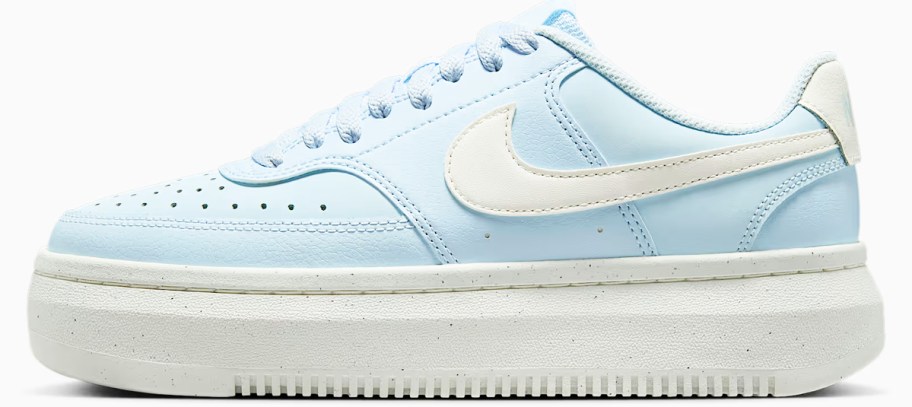 light blue and white platform nike sneaker