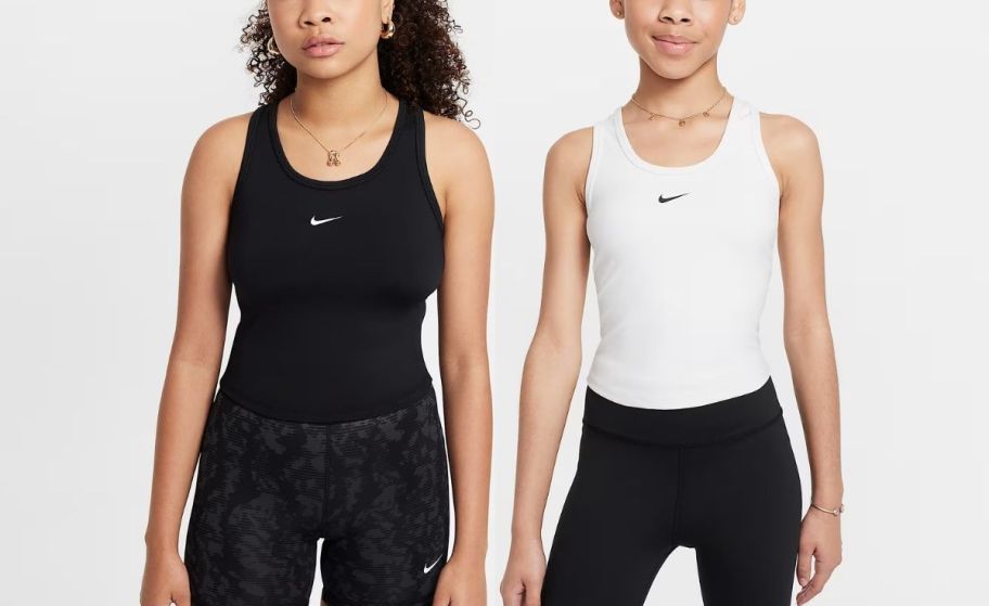 two girls in tank tops