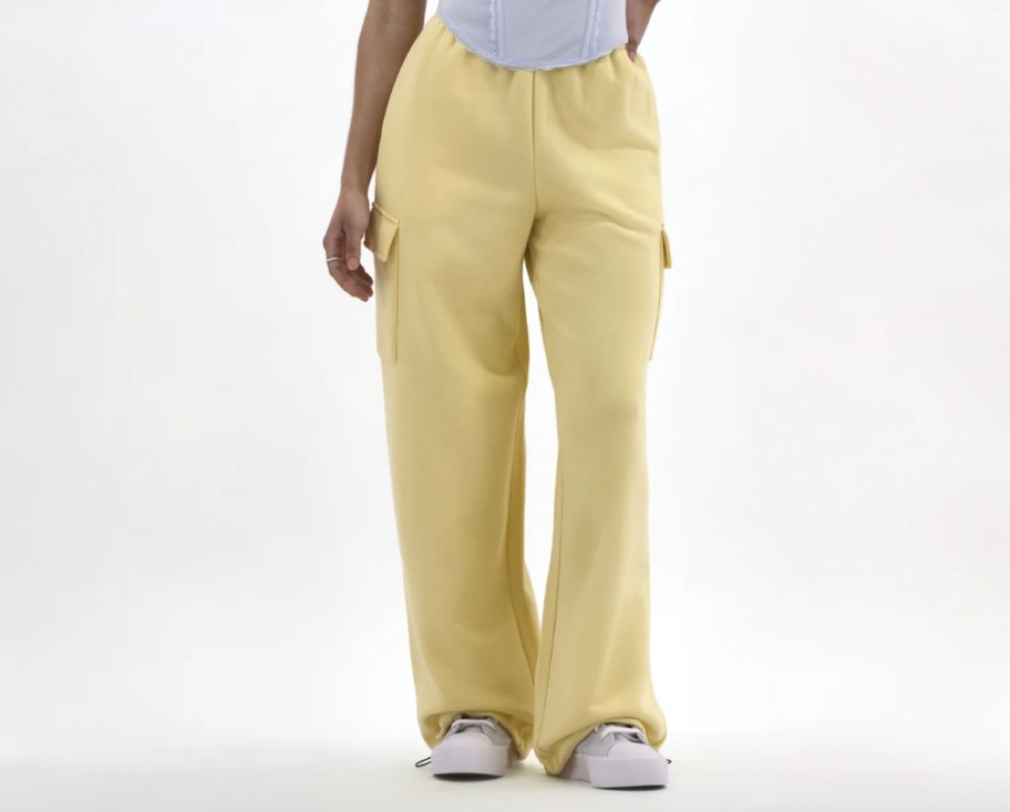 stock photo of yellow sweatpants