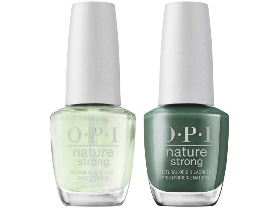 2 OPI nail polish bottles in green