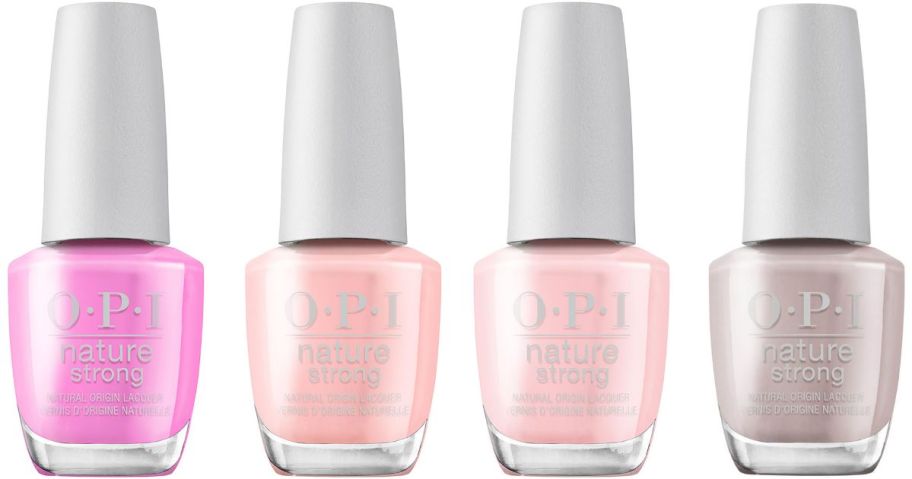 4 OPI nail polish bottles in pinks