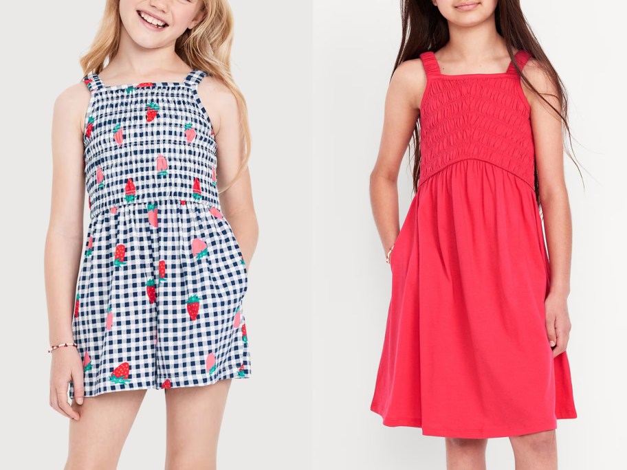 Old Navy Girl Sale Dresses and Rompers being modeled by girls