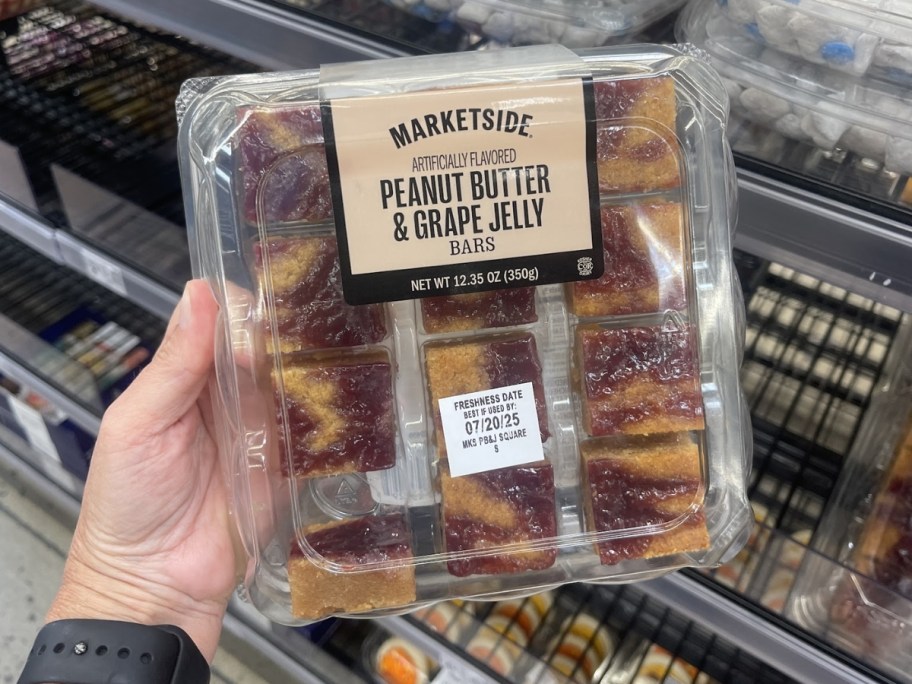 package of Marketside Peanut Butter & Jelly Bars at walmart