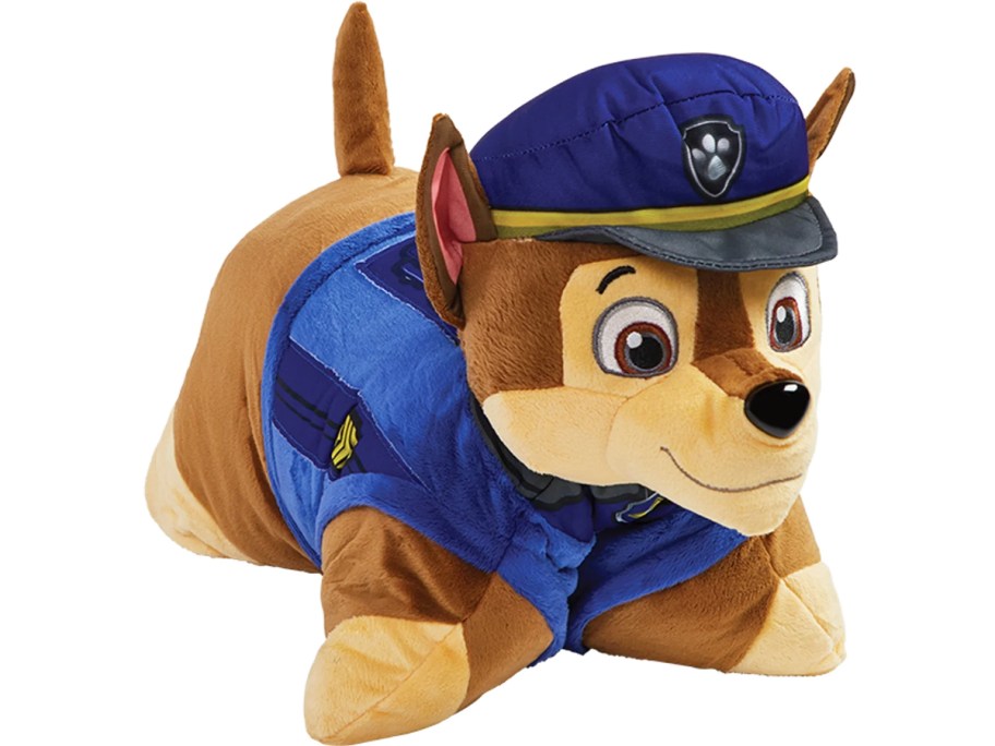 brown and blue pillow pet of chase from paw patrol