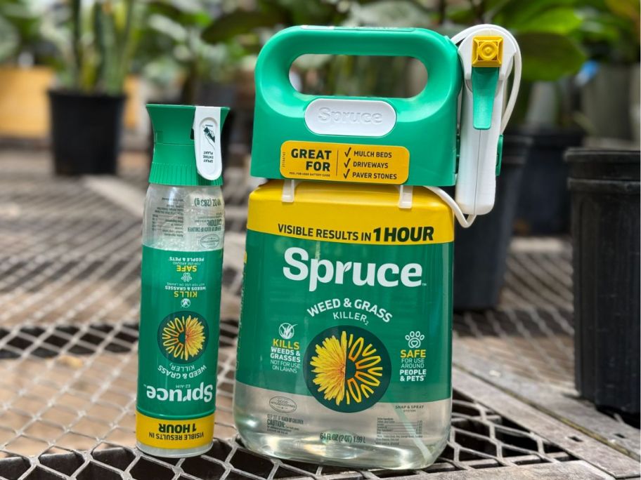 Spruce Snap and Spray Manual Starter Kit 64oz right next to a weed killer freebie 