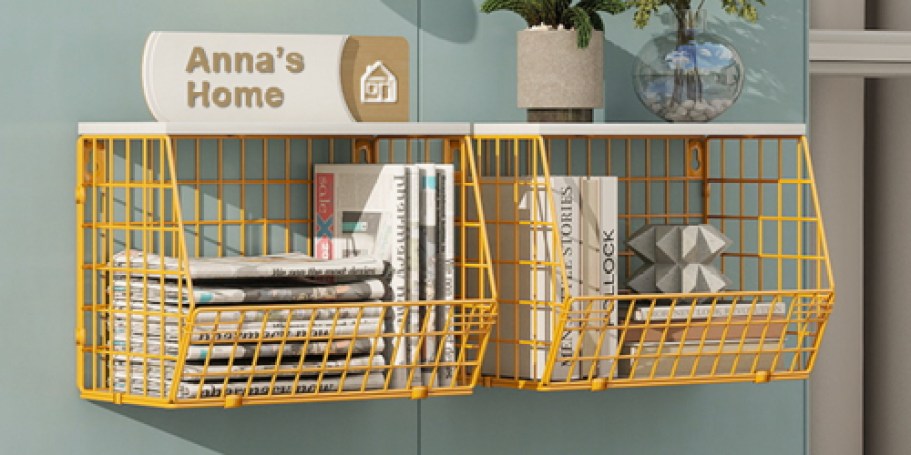 Wire Storage Basket 2-Pack Only $14.99 on Amazon | Great for Kitchens, Offices, Bathrooms & More!