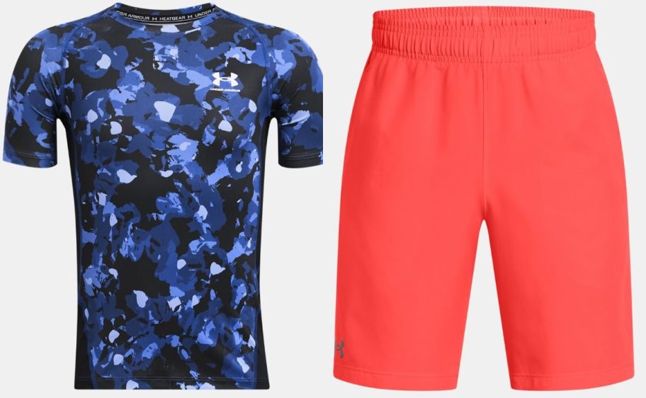 Stock image of an Under Armour Boys Top and Shorts