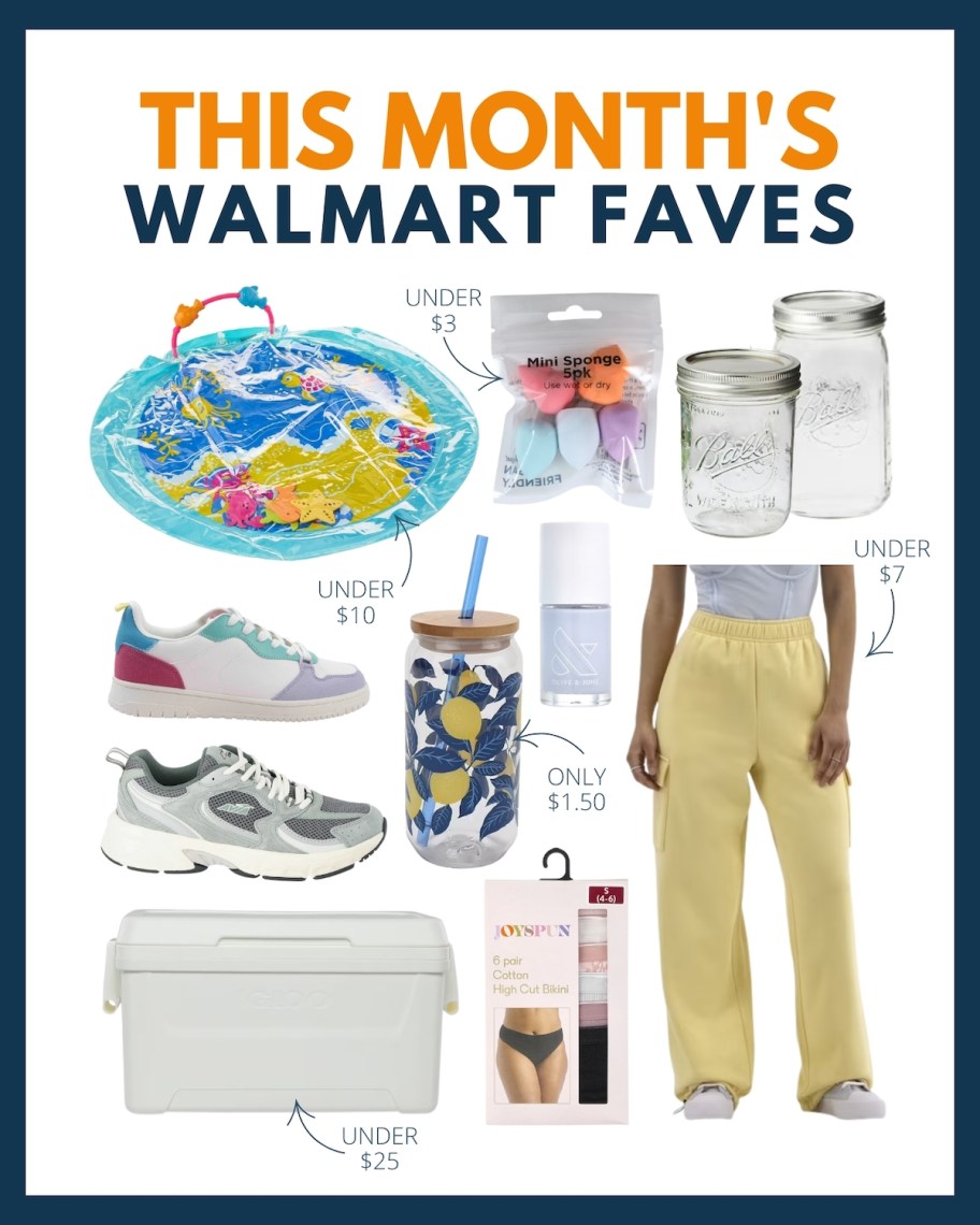 collage graphic of this month's walmart faves