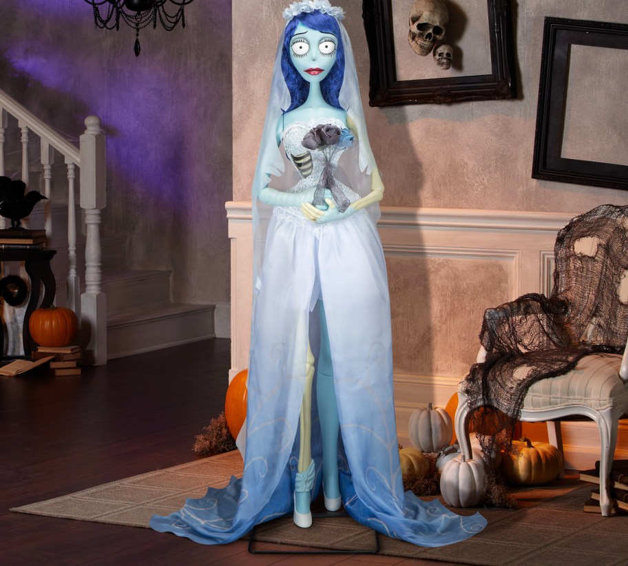 Corpse Bride bride animatronic standing in house
