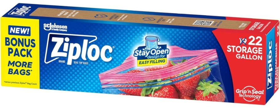 stock image of Ziploc Gallon Food Storage Bags 22-Count box