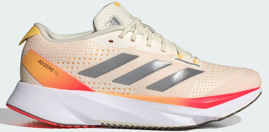 white, orange, and gray shoe